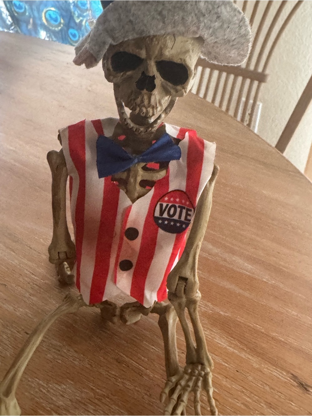 Halloween Patriotic skeleton decor